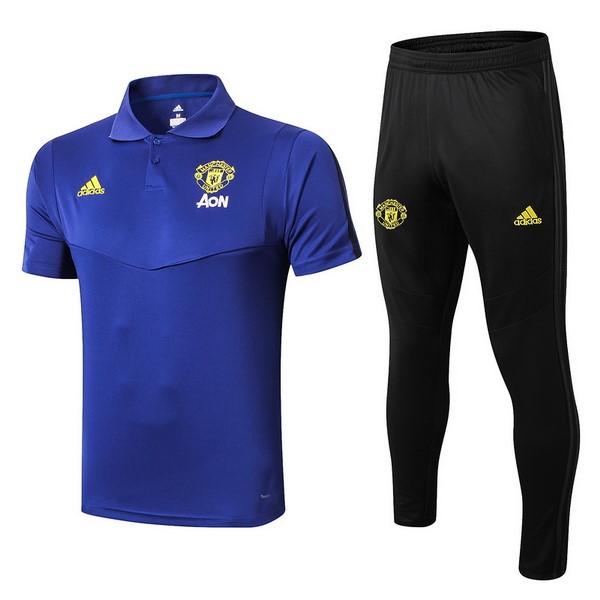 Polo Manchester United Conjunto Completo 2019-20 Azul Amarillo Negro